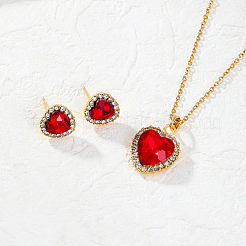 Серьги-гвоздики и подвески из сплава в форме сердца MV2804