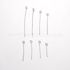 ミックスシルバーカラーメッキカラー鉄製アイピン  20~50x0.7mm  穴：2mm  約400 G /袋&nbsp;IFIN-X0034