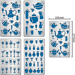 4шт 4 трафарета для резки из нержавеющей стали 304 DIY-BC0003-60