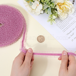 20 ярд полиэфирной бархатной эластичной кружевной отделки с отделкой из плиссированной органзы OCOR-WH0087-06B