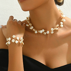 Элегантные многослойные браслеты и ожерелья из латуни и пластика для женщин&nbsp;FL3722