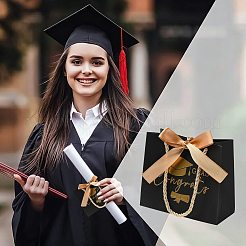 Geschenktüten aus Papier mit Goldprägung auf Absolventenhüten&nbsp;CARB-FZC0001-01A