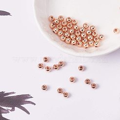 Латунные круглые разделительные бусины с покрытием стойки и вакуумным покрытием pvd&nbsp;KK-PH0004-13RG-RS