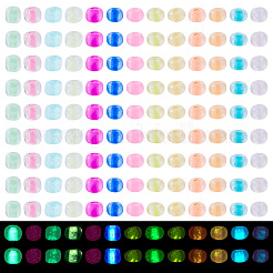 1300шт 13 цвета 6/0 светящиеся стеклянные бусины SEED-TA0001-51