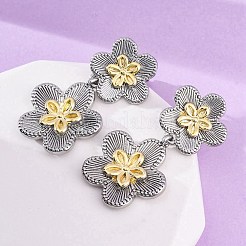 Серьги-гвоздики с цветком из латуни EJEW-H158-11GP