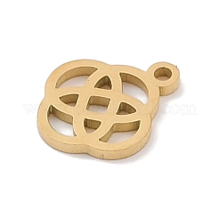304ステンレススチールチャーム  レーザー切断  ゴールドカラー  花  10x8x1mm  穴：1mm&nbsp;STAS-K286-01J-G