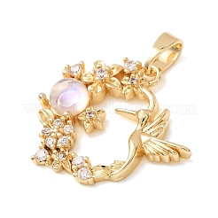 Pendentifs en laiton zircon cubique transparent&nbsp;CU-CBA2C2D-12G