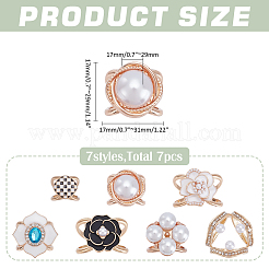 7 шт. 7-х стилистический зажим для шарфа из цинкового сплава&nbsp;AJEW-ME0002-11