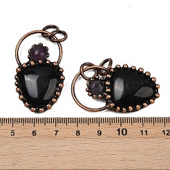 Подвески из натурального обсидиана и натурального аметиста&nbsp;G-Z101-06R-05