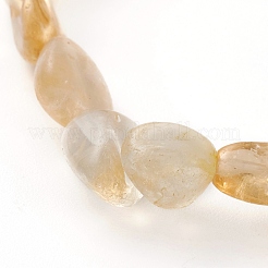 Натуральный цитрин (окрашенный и нагретый) бусины эластичные браслеты&nbsp;BJEW-JB05879-01