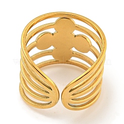 Ионное покрытие (ip) 304 нержавеющая сталь крестообразные широко открытые манжетные кольца компоненты RJEW-A043-06G