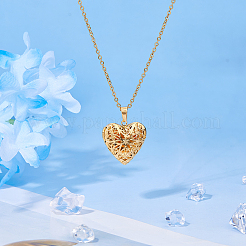 Collane con ciondolo a forma di cuore in acciaio inossidabile 304 per foto&nbsp;NJEW-WH0020-97C