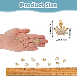 10 pièces en laiton micro pavé breloques en zircone cubique claire&nbsp;ZIRC-SZ0002-06