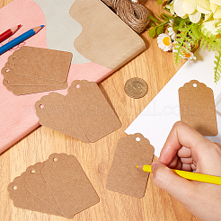 200 шт. прямоугольные подарочные бирки из крафт-бумаги CDIS-SP0001-11