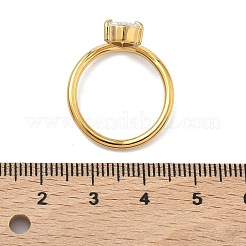 Кольца-манжеты из нержавеющей стали 304 с паве из кубического циркония&nbsp;RJEW-P180-06G