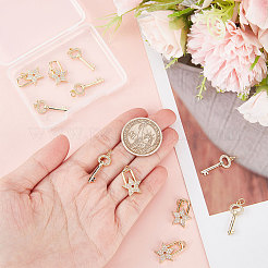 12 шт. подвеска из 2-х видов латунных микро-паве прозрачных кубических циркониевых бусин&nbsp;KK-BBC0002-96