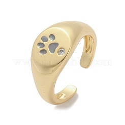 Регулируемые манжеты-кольца из латуни с микропаве из кубического циркония для женщин&nbsp;RJEW-C129-06G