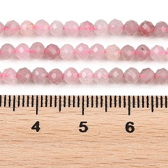Natürlichen Rosenquarz Perlen Stränge&nbsp;G-P615-A-3mm-01