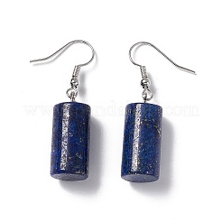 Zylindrische Ohrringe aus natürlichem Lapislazuli&nbsp;EJEW-D188-01P-03