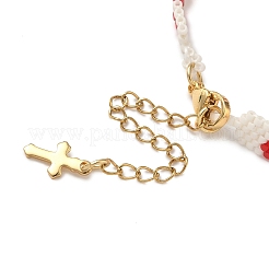 3 шт. двухцветных браслетов из стеклянных бусин для женщин&nbsp;BJEW-MZ00214