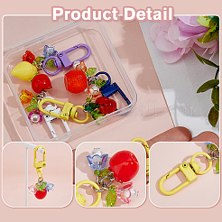 10 шт. 5 стиля фруктовых подвесных украшений из смолы и акрила&nbsp;HJEW-FH00099