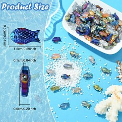 100шт гальванические прозрачные стеклянные бусины&nbsp;EGLA-YW0005-28A