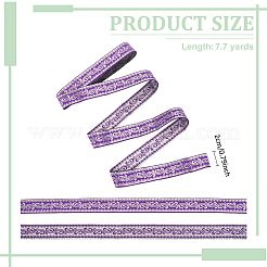 7.7 ярд ленты из полиэстера с цветочной вышивкой OCOR-WH0090-94