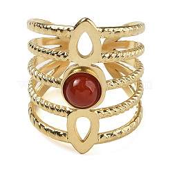 Los anillos de dedo de cornalina naturales&nbsp;RJEW-U027-08G-02