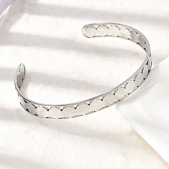 201 браслет-манжета из нержавеющей стали для женщин&nbsp;BJEW-Z162-01P