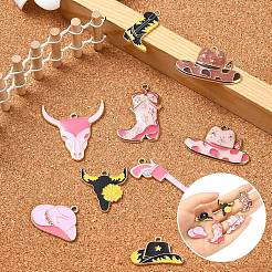 10 шт. 10 стиля подвески из сплава и эмали в стиле ковбоев на западе&nbsp;ENAM-YW0004-51