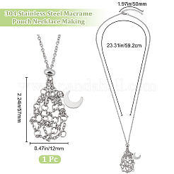 1 шт. ожерелье-мешок из нержавеющей стали 304 для изготовления самородков драгоценных камней&nbsp;NJEW-BBC0001-26