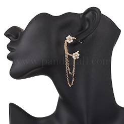 Серьги-гвоздики с кисточками из латуни EJEW-TA00716