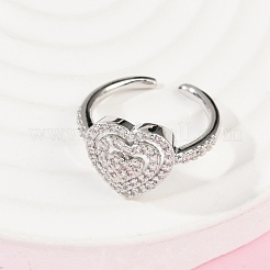 Манжеты из латуни с микро паве кубический цирконий для женщин RJEW-F182-05P