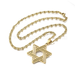 201 Edelstahl Lumachina Kette Davidstern Anhänger Halsketten&nbsp;NJEW-S003-03G