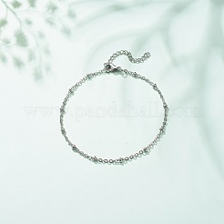 Не тускнеющий браслет на ногу из нержавеющей стали 304 для женщин AJEW-AN00501