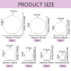54 шт. 7 стиля латунных сережек-колец&nbsp;KK-BC0013-33P
