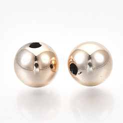 Uvメッキabsプラスチックビーズ  ラウンド  ローズゴールドメッキ  19.5~20x19mm  穴：3mm&nbsp;CCB-S162-29H-03