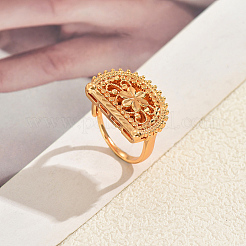 Geometrische Fingerringe aus Messing mit floralem Muster für Damen&nbsp;CO0398