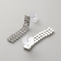 Комплекты из серег-гвоздиков и многослойных ожерелий из сплава стразов для женщин AJEW-WH0704-001S