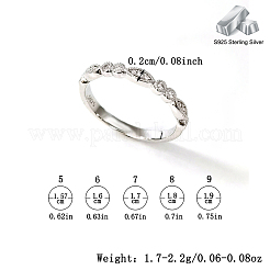 925 регулируемое кольцо из стерлингового серебра с микропаве из кубических цирконий для женщин IR3957-4