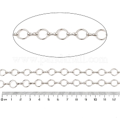 ラックメッキリング真鍮リンクチェーン  カドミウムフリー＆鉛フリー  長持ちメッキ  プラチナ  9x1mm&nbsp;CHC-M026-02P-01