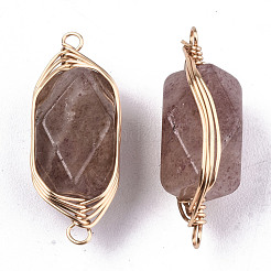 Звенья / соединители из натурального кварца клубники&nbsp;G-T131-100D