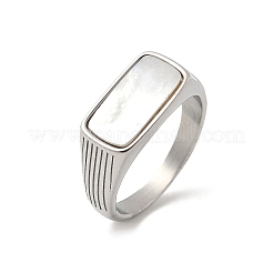 Кольца-ракушки из нержавеющей стали 316L для женщин RJEW-U054-01C-P