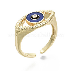 Латунные кольца из манжеты с прозрачным цирконием RJEW-T016-20G-NF