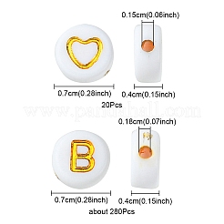 Perle acriliche bianche opache di 300 pz 2 stili&nbsp;MACR-YW0002-58C