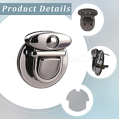 6 шт. плоские круглые застежки-защелки из сплава для сумок&nbsp;FIND-CP0003-23B