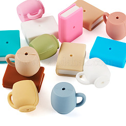 14 шт. 14 вида силиконовых бусин в форме книги SIL-TA0002-71