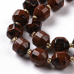 Натурального красного дерева обсидиана бисер нитей G-G990-F12