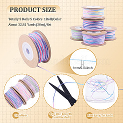 5 rotolo di cordino in cotone macramè tinto a segmenti da 5 colori&nbsp;OCOR-TA0004-05C