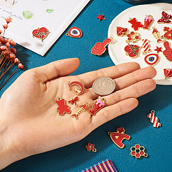 30 шт. 15 стиля подвесок из латуни и эмалевого сплава&nbsp;FIND-PJ0001-31